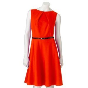 Brick House Brick Red Fit-And-Flare Dress
